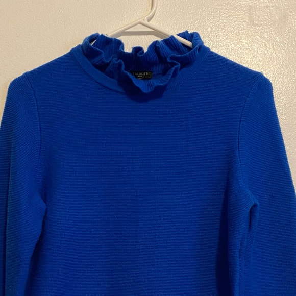 Talbots Sweater Women’s Size Mp Royal Blue Fashion Office Pull Over Petite - Picture 1 of 8